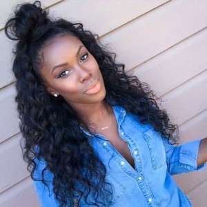 Brazilian Lace Front Ponytail Wigs Loose Wave Pre-Plucked Natural Hair Line 150% Density wigs No Shedding No Tangle