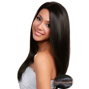 Natural Color Silk Straight Silk Top Lace Wigs Brazilian Virgin Human Hair