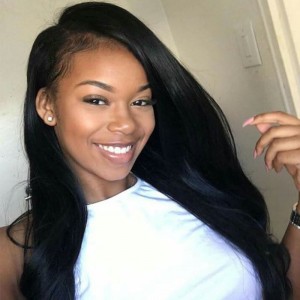 Brazilian Wigs Pre-Plucked Natural Hair Line 130% Density Wigs Silk Straight Lace Front Ponytail Wigs 