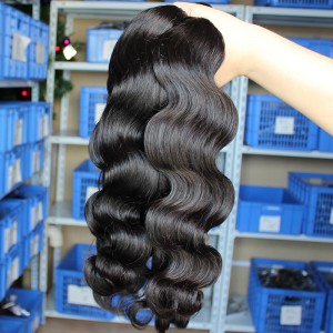 Natural Color Body Wave Indian Virgin Human Hair Weaves 3pcs Bundles