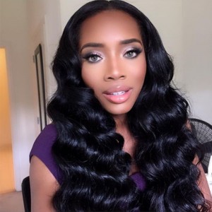 Natural Color Unprocessed Indian Remy 100% Human Hair Body Wave Full Lace Wigs