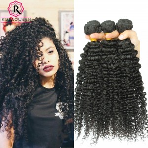 Brazilian Kinky Curly Hair Weaves Deep Curly 3B 3C Virgin Hair Natural Color