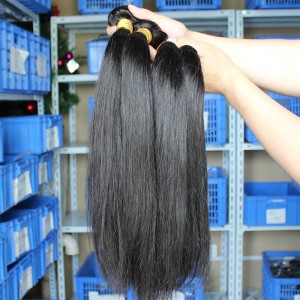 Natural Color Silk Straight Malaysian Virgin Human Hair Extensions 4 Bundles