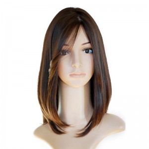 Brown Color European Virgin Hair Silky Straight Jewish Silk Top Full Lace wigs