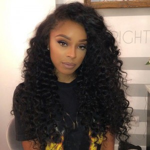 250% Density Full Lace Human Hair Wigs Brazilian Virgin Hair Kinky Curly Full Lace Wigs 24inch