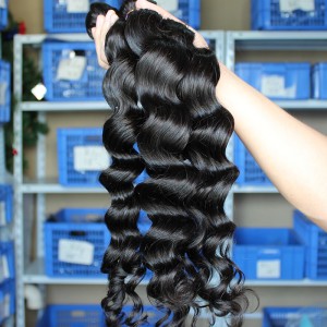 Natural Color Loose Wave Malaysian Virgin Human Hair Weave 3pcs Bundles