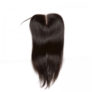 Mongolian Virgin Hair Silky Straight Free Part Lace Closure 4x4inches Natural Color