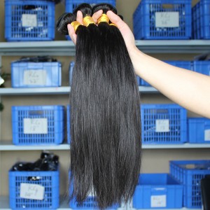 Natural Color Silky Straight Indian Virgin Human Hair Extensions Weave 4 Bundles