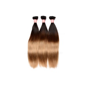 Ombre Hair Weave Color 1b/#4/#27 Straight Virgin Human Hair 3 Bundles