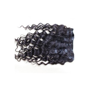 Loose Wave Indian Remy Hair Clip In Human Hair Extensions Natural Color