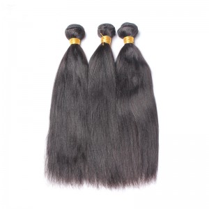 Italian Yaki Straight Brazilian Virgin Human Hair 3 Pcs/Lot Natural Color