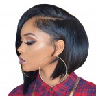 13X6 Deep Part Wig Short Bob Lace Front  Wig Brazilian Virgin Human Hair preplucked Natural Hairline With Baby Hair Full Lace Cap Full Ends 150% Density