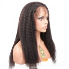 Lace Front Human Hair Wig Peruvian Virgin Hair Kinky Straight Wigs Natural Color