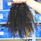 Brazilian Virgin Hair Afro Kinky Curly Free Part Lace Closure 4x4inches Natural Color