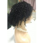 Color #1 Kinky Curly Lace Front Wig Brazilain Virgin Hair 