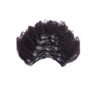 Afro Kinky Curly Indian Remy Hair Clip In Human Hair Extensions Natural Color