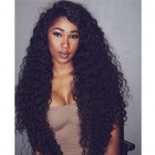 Natural Color Unprocessed Indian Remy 100% Human Hair Deep Wave Full Lace Wigs