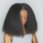 Full Lace Human Hair Wigs Light Yaki Brazilian Virgin Hair natural Black Color 