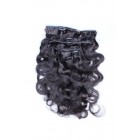 Body Wave Mongolian Virgin Hair Clip In Human Hair Extensions Natural Color