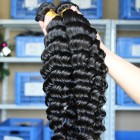 Natural Color Deep Wave Unprocessed Indian Remy Human Hair Weave 3 Bundles