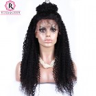 250% Density Kinky Curly Human Hair Wigs Lace Front Human Hair Wigs Natural Black
