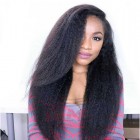 Kinky Straight Full Lace Wig 250% High Density  Italian Coarse Yaki Full Lace Human Hair Wigs For Black Women