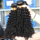 European Virgin Human Hair Kinky Curly Hair Weave Natural Color 3 Bundles