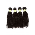 Mongolian Virgin Human Hair Extensions Weave Kinky Curly 4 Bundles Natural Color