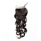 Mongolian Virgin Hair Wet Water Wave Free Part Lace Closure 4x4inches Natural Color