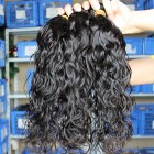 Natural Color Indian Remy Human Hair Extensions Weave Wet Wave 4 Bundles 