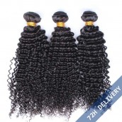 Natural Color Kinky Curly Hair Weaves Brazilian Virgin Human Hair Weaves 3 Bundles