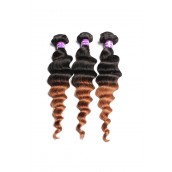 Ombre Hair Weave Color 1b/#30 Loose Wave Virgin Human Hair 3 Bundles