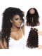 360 Lace Frontal Closure Brazilian Virgin Hair Deep Wave Curly 360 Circle Lace Frontal With Two Bundles