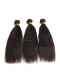 Natural Color Italian Yaki Straight Brazilian Virgin Hair Lace Frontal With 3pcs Weaves