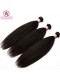 Brazilian Virgin Hair with Closure Kinky Straight 3 Bundles with 1 closure Natural Color