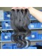 Natural Color Body Wave Peruvian Virgin Hair Three Part Lace Closure 4x4inches