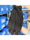 Natural Color Kinky Straight Peruvian Virgin Human Hair Weaves 4pcs Bundles