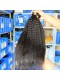 Natural Color Peruvian Virgin Human Hair Kinky Straight Hair Weave 3 Bundles