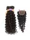 Brazilian Virgin Hair with Closure Deep Wave 3 Bundles with 1 closure Natural Color