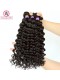 Brazilian Virgin Hair with Closure Deep Wave 3 Bundles with 1 closure Natural Color