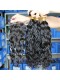 Mongolian Virgin Hair Wet Water Wave Three Part Lace Closure with 3pcs Weaves