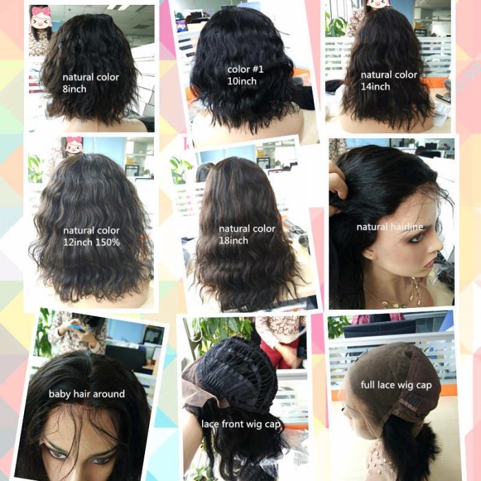 12 Inch Natural Color Natural Wave Middle Part Bob Lace Front Wig